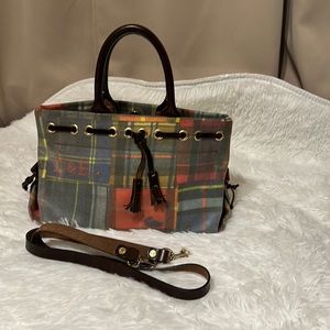 Plaid Handbag with Detachable Strap